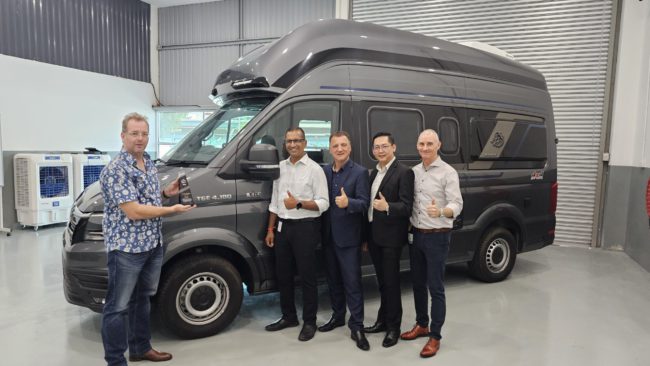 The "Innovation in Sustainable Recreational Vehicle Award" was presented to Heng Siang Tan, Chief Operating Officer of AsiaRV, recognising our pioneering efforts in introducing the first camper van in Malaysia equipped with the latest environmentally friendly technologies