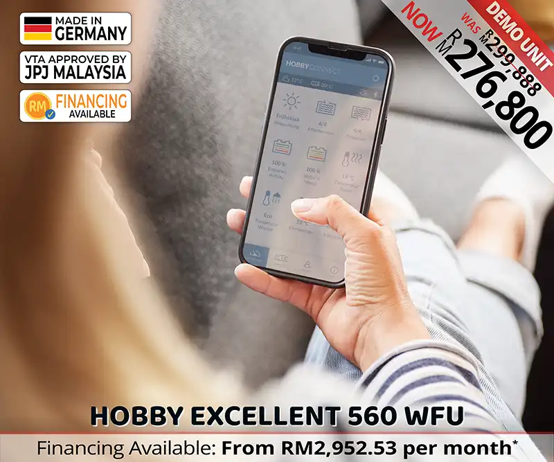 Hobby Smart System control panel inside Hobby Excellent 560 WFU for lighting and heating management.